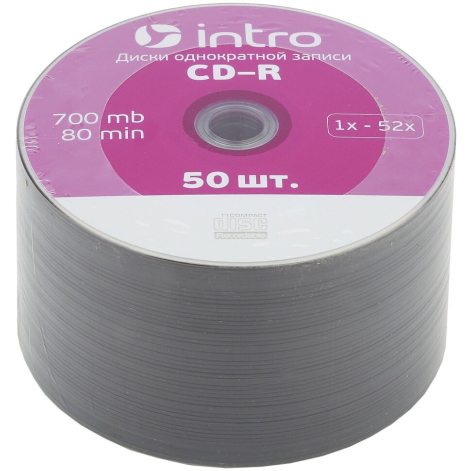Диск INTRO CD-R 700Mb, 52x Shrink 50 Диск INTRO CD-R 700Mb, 52x Shrink 50