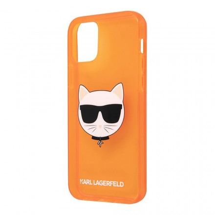 Чехол для смартфона Karl Lagerfeld Fluo Case Choupette Head для iPhone 13 Pro, оранжевый