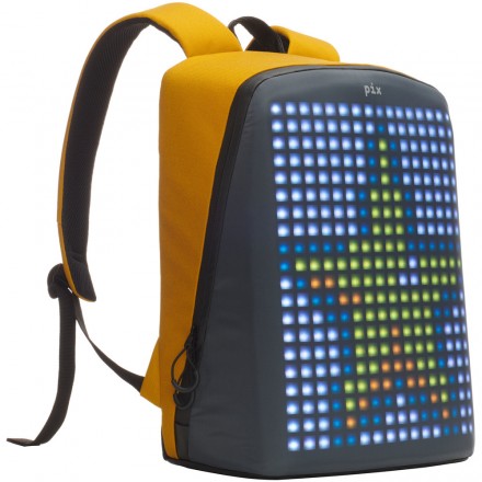 Рюкзак Pix Backpack с LED дисплеем (Power Bank в комплекте), жёлтый