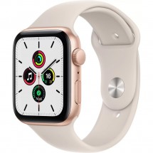 Смарт-часы Apple Watch SE 44 мм золотой, спортивный ремешок