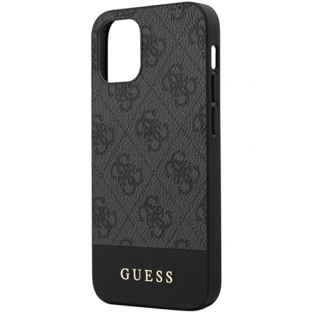 Чехол для смартфона Guess 4G Stripe Metal logo Hard для Apple iPhone 12 Pro Max, серый